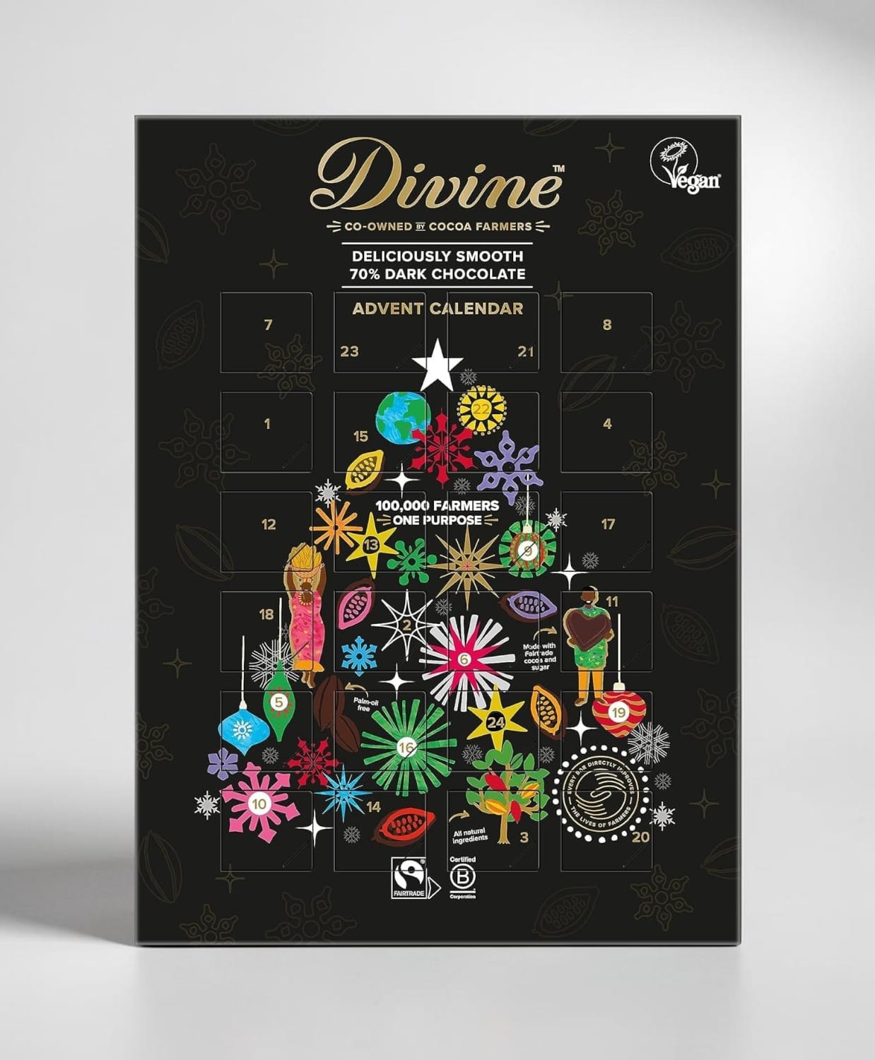 Fairtrade Dark Chocolate Advent Calendar 85g by Divine Chocolate