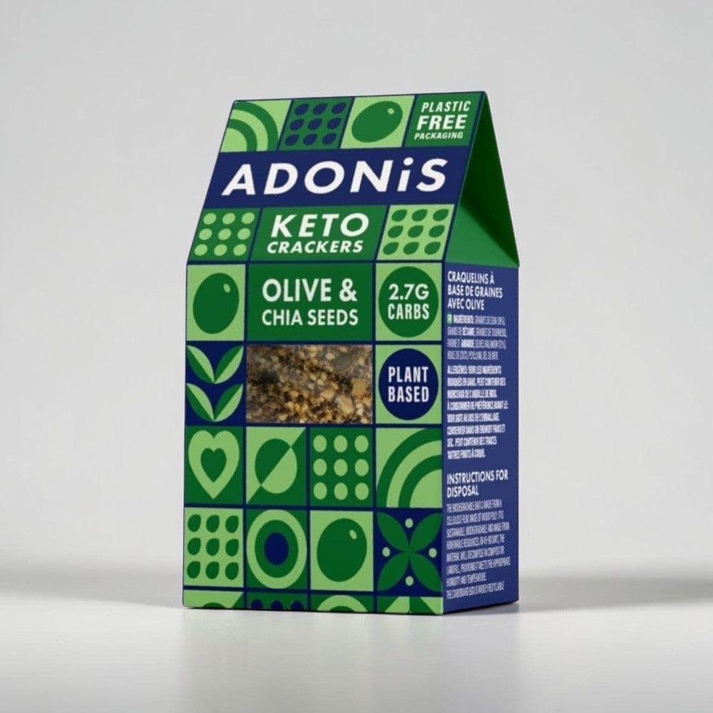 Keto Olive & Chia Seeds Crackers 60g by Adonis