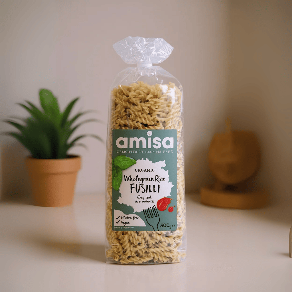 Organic Wholegrain Rice Fusilli Pasta 500g