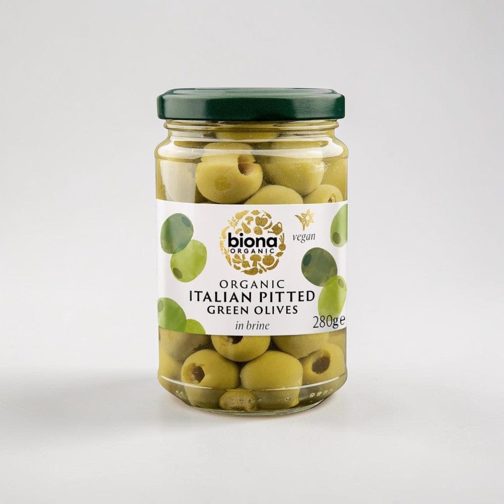 Organic Pitted Green Olives 280g by Biona