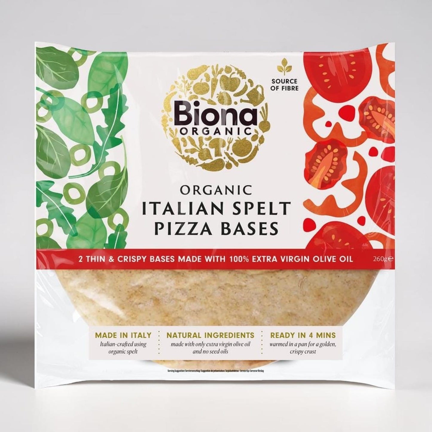 Organic Italian Spelt Thin & Crispy Pizza Bases by Biona