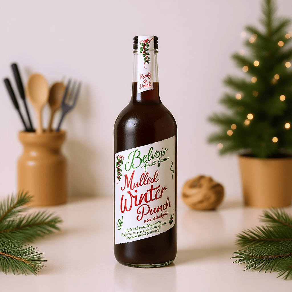 A rich, spiced alcohol-free punch with grape, orange, and festive spices. Enjoy gently warmed for a cosy winter drink.