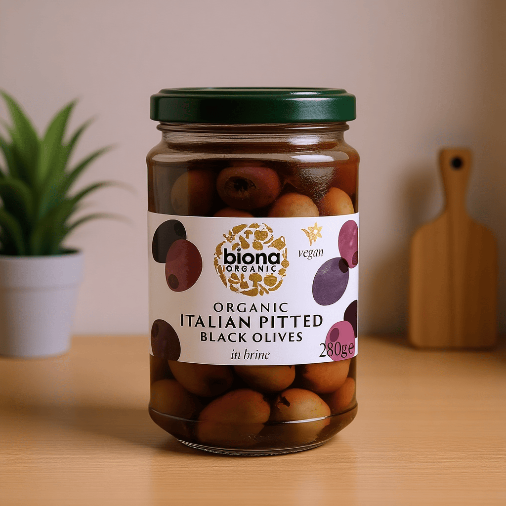 Pitted Black Olives in Brine Organic 280g