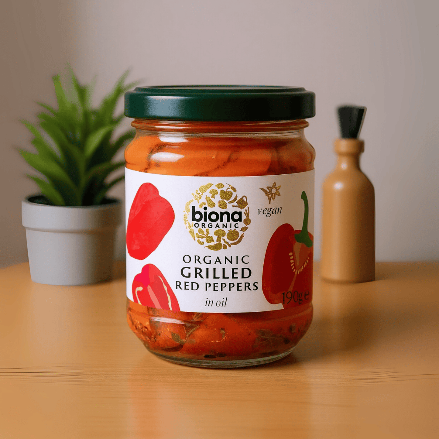 Grilled Red Peppers in Oil Organic 190g