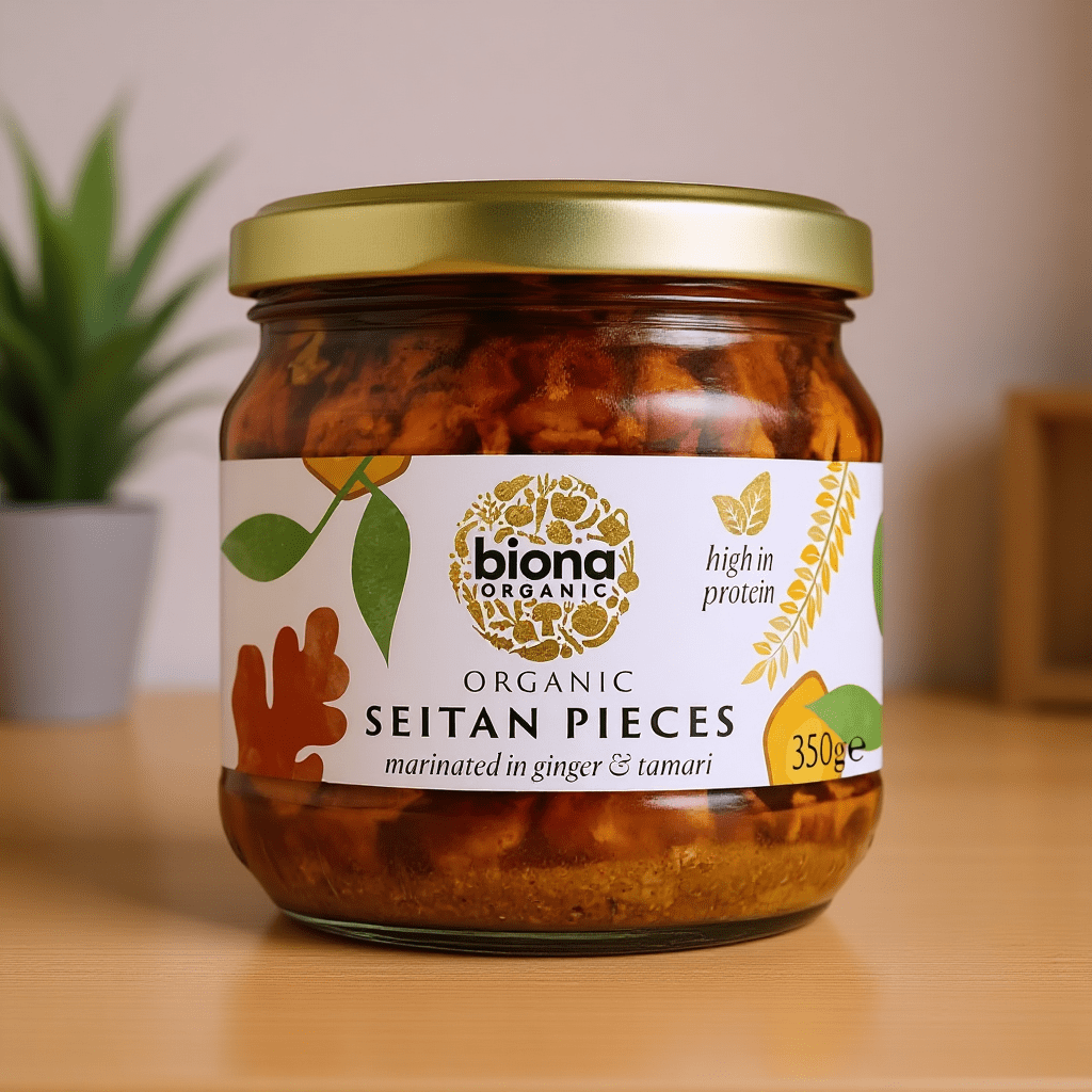Organic Seitan Pieces marinated in ginger and soya sauce 350g