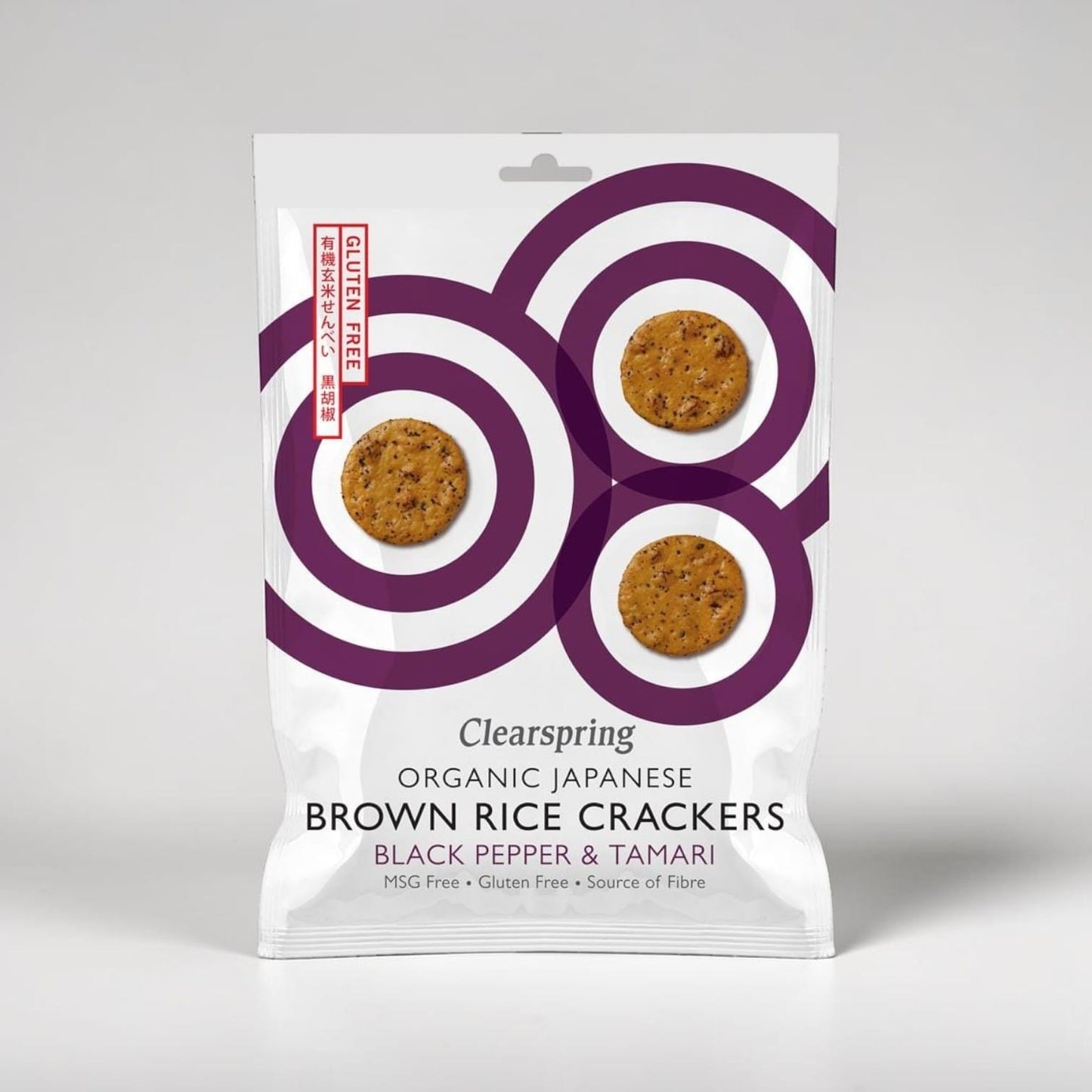 Organic Brown Rice Crackers - Black Pepper & Tamari by Clearspring