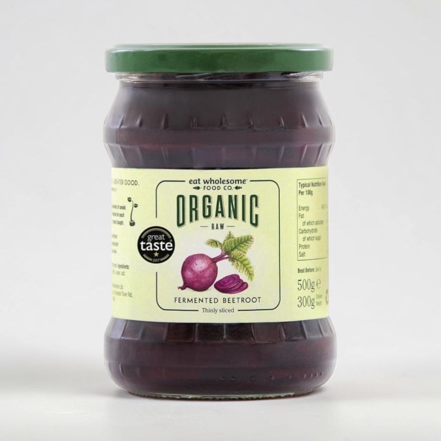 Organic Raw Fermented Sliced Beetroot 500g by Eat Wholesome