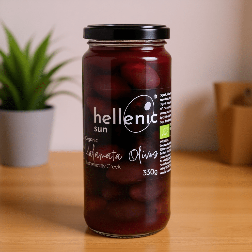 Smoked Pitted Kalamata Olives 330g by Hellenic Sun