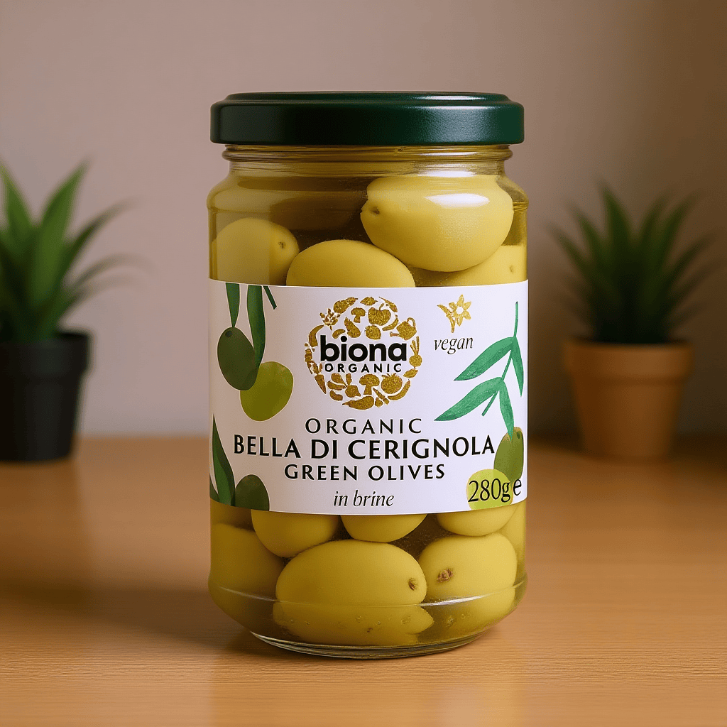 Italian Bella di Cerignola Olives in Brine Organic 280g