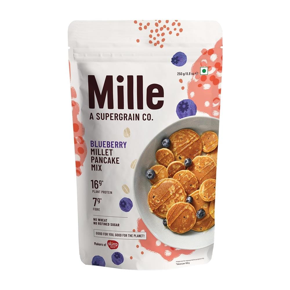 Mille Blueberry 16g Plant Protein Pancake Mix by Mille Supergrains