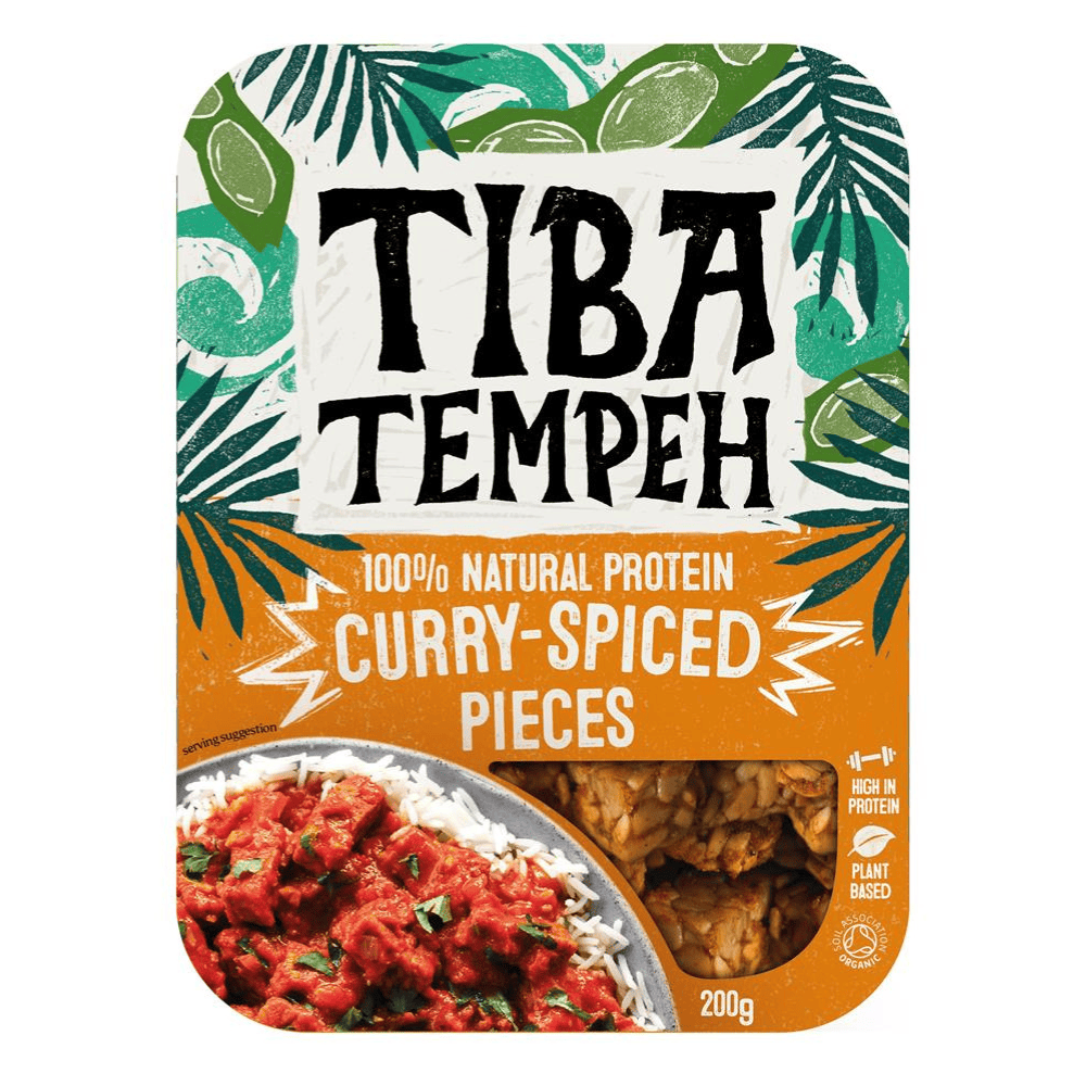Curry-Spiced Tempeh Pieces 200g by Tiba Tempeh