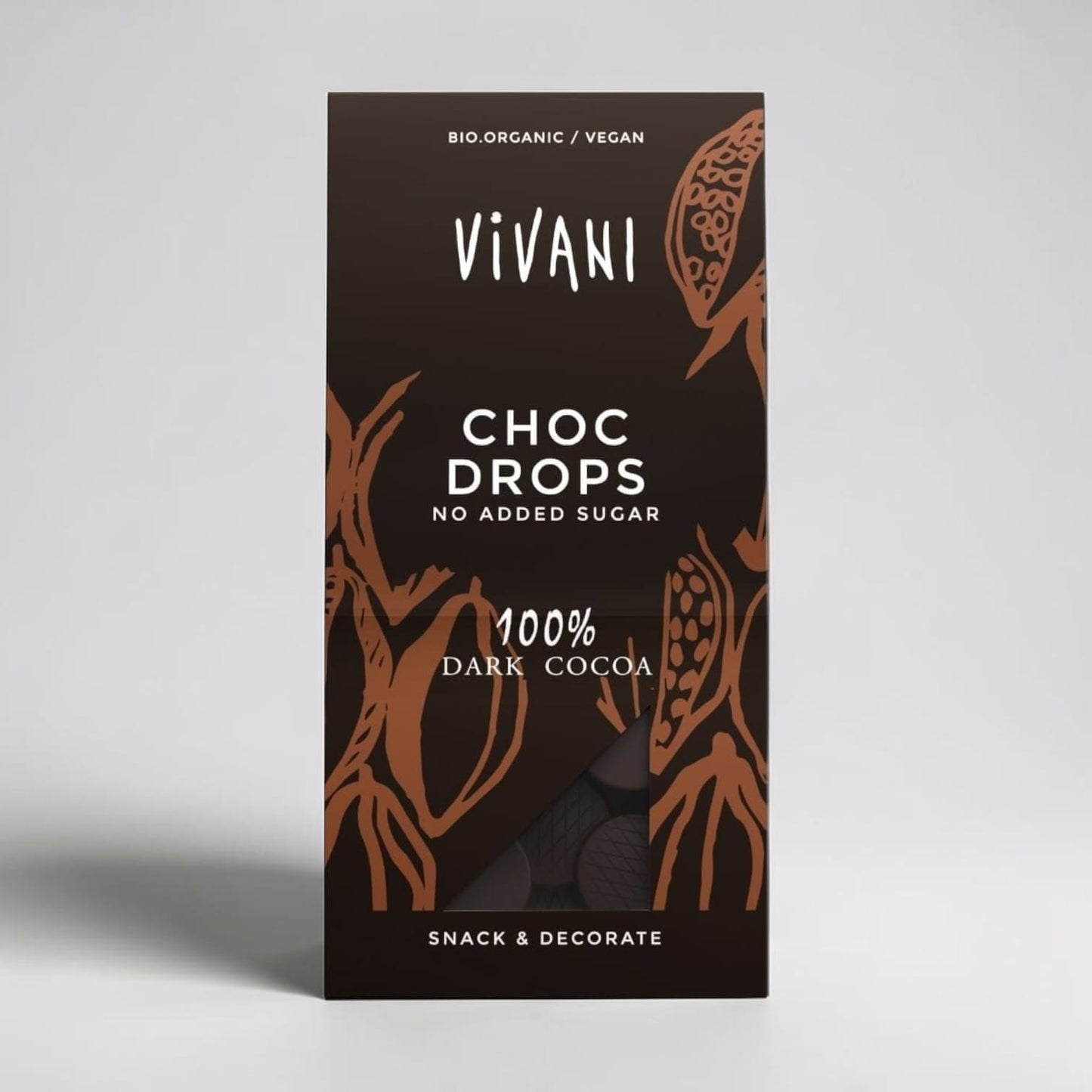 Organic Dark Chocolate Drops 100% by Vivani