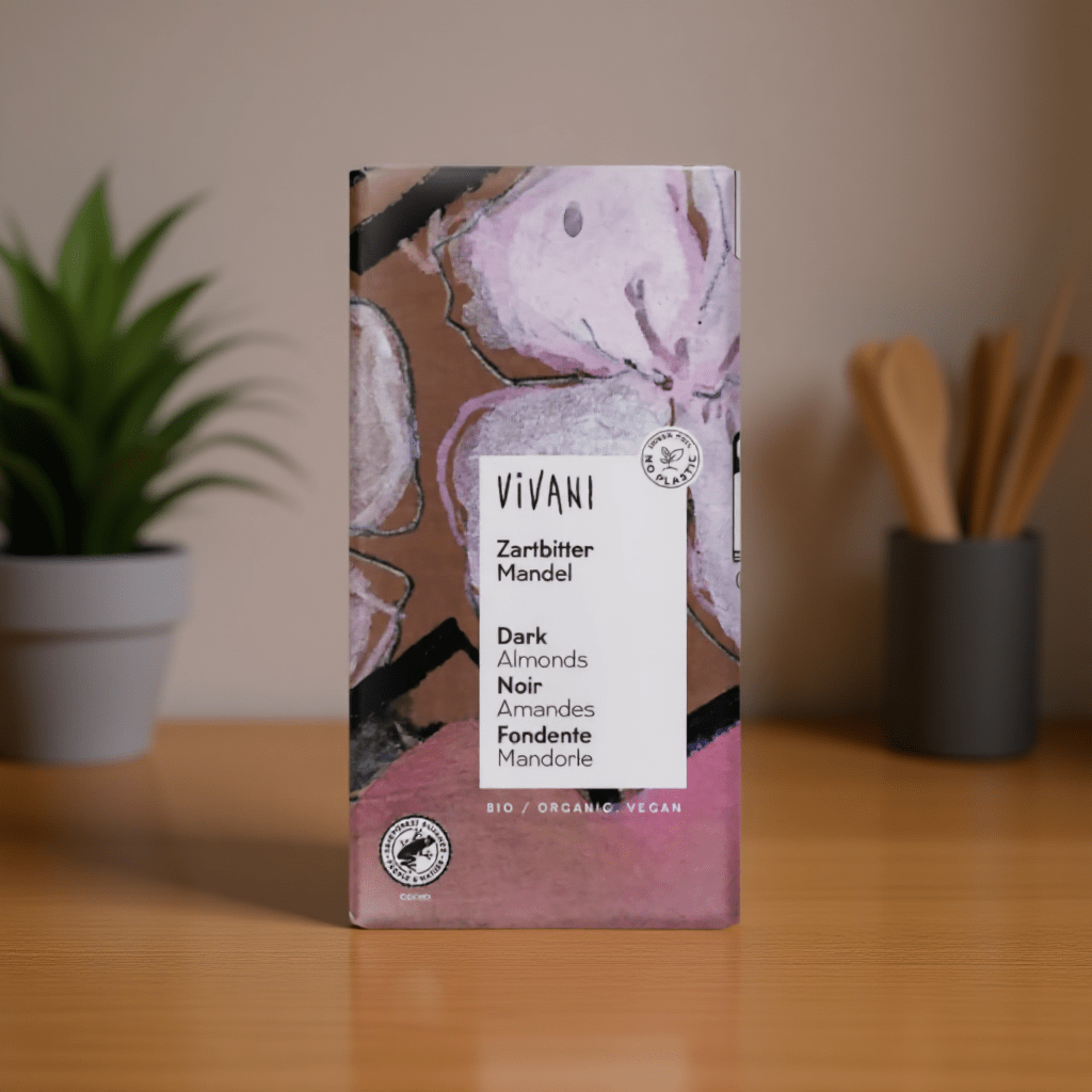 Dark Almond Chocolate 55% Vegan Organic 100g