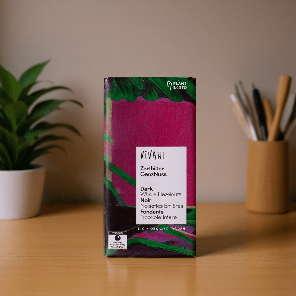 Dark Whole Hazelnut Chocolate Vegan Organic 100g