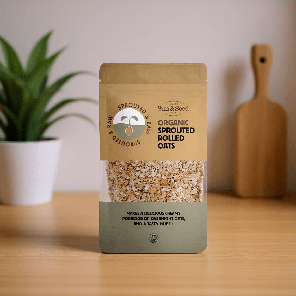 Organic Sprouted & Raw Naked Rolled Oats 250g