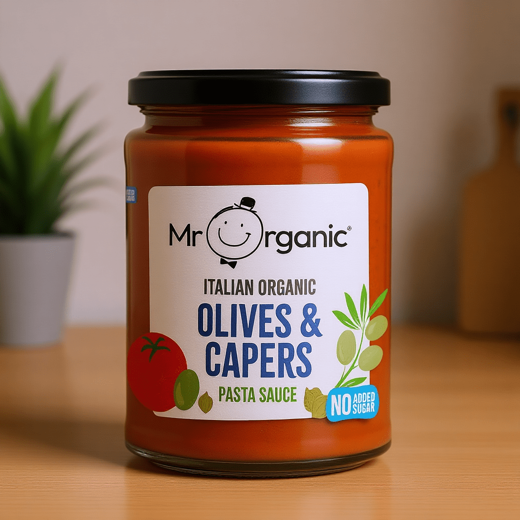 Authentic Italian Olives & Capers Pasta Sauce jar 350g by Mr Organic