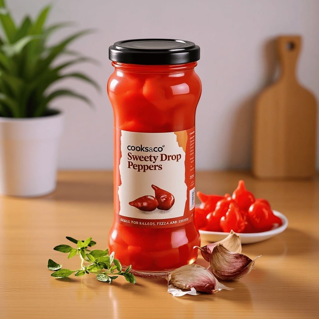 Sweet Red Drop Peppers 235g by Cooks and Co
