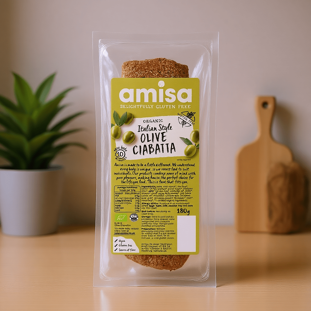 Organic Olive Ciabatta Gluten Free 180g