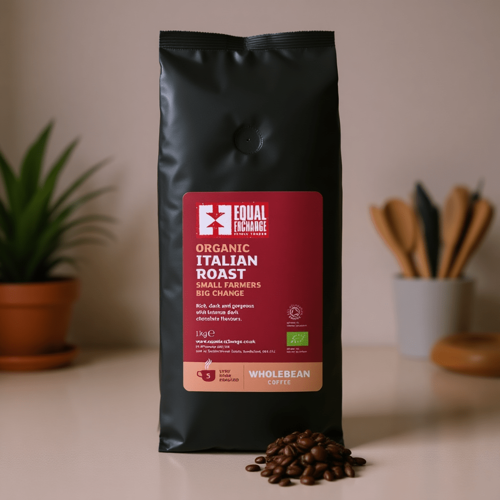 Organic Italian Roast Beans Coffee 1kg