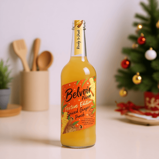 A robust, alcohol-free punch with ginger, spice, and fruit juices. Enjoy hot in winter or chilled over ice with a slice of orange.