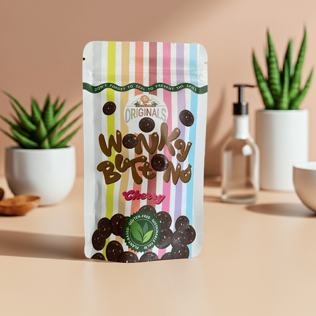 Tangy dried cherries wrapped in rich, dark chocolate buttons. A perfectly imperfect snack with bold flavour and satisfying bite.