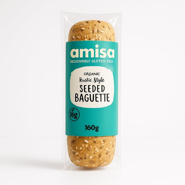 Organic Rustic Style Seeded Baguette 160g by Amisa