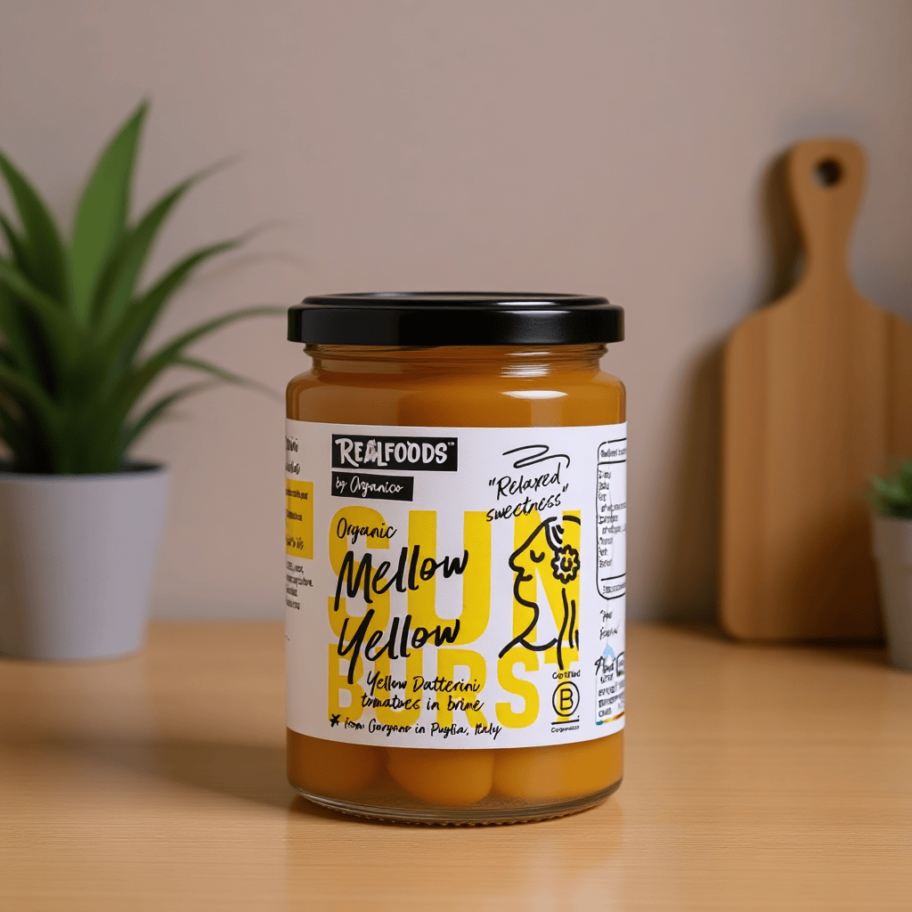 Organic Yellow Datterini Tomatoes in Brine 370g