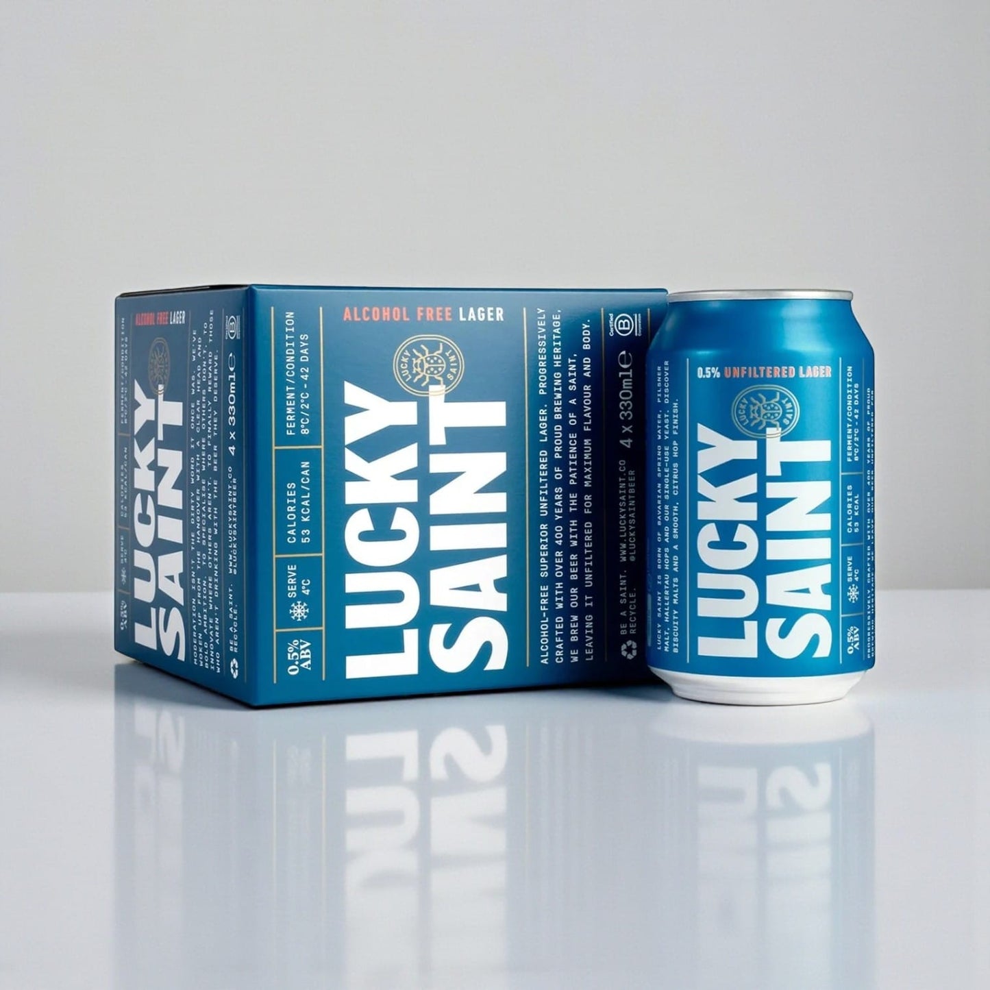 Alcohol Free Lager 4x330ml by Lucky Saint
