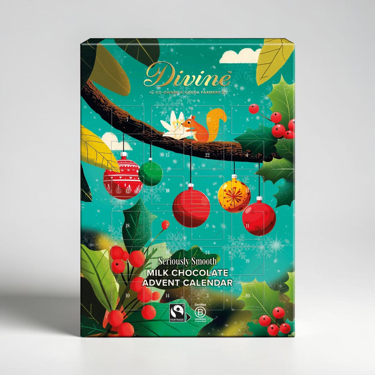 Fairtrade Milk Chocolate Advent Calendar 85g by Divine Chocolate