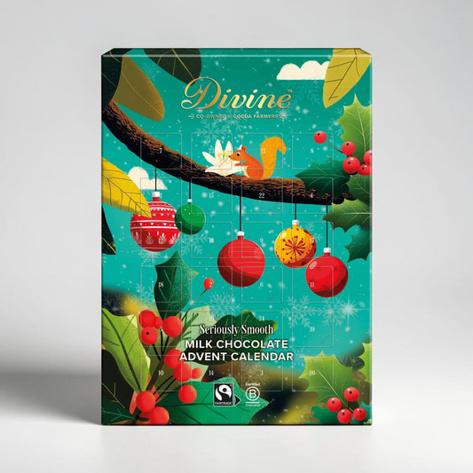Fairtrade Milk Chocolate Advent Calendar 85g by Divine Chocolate
