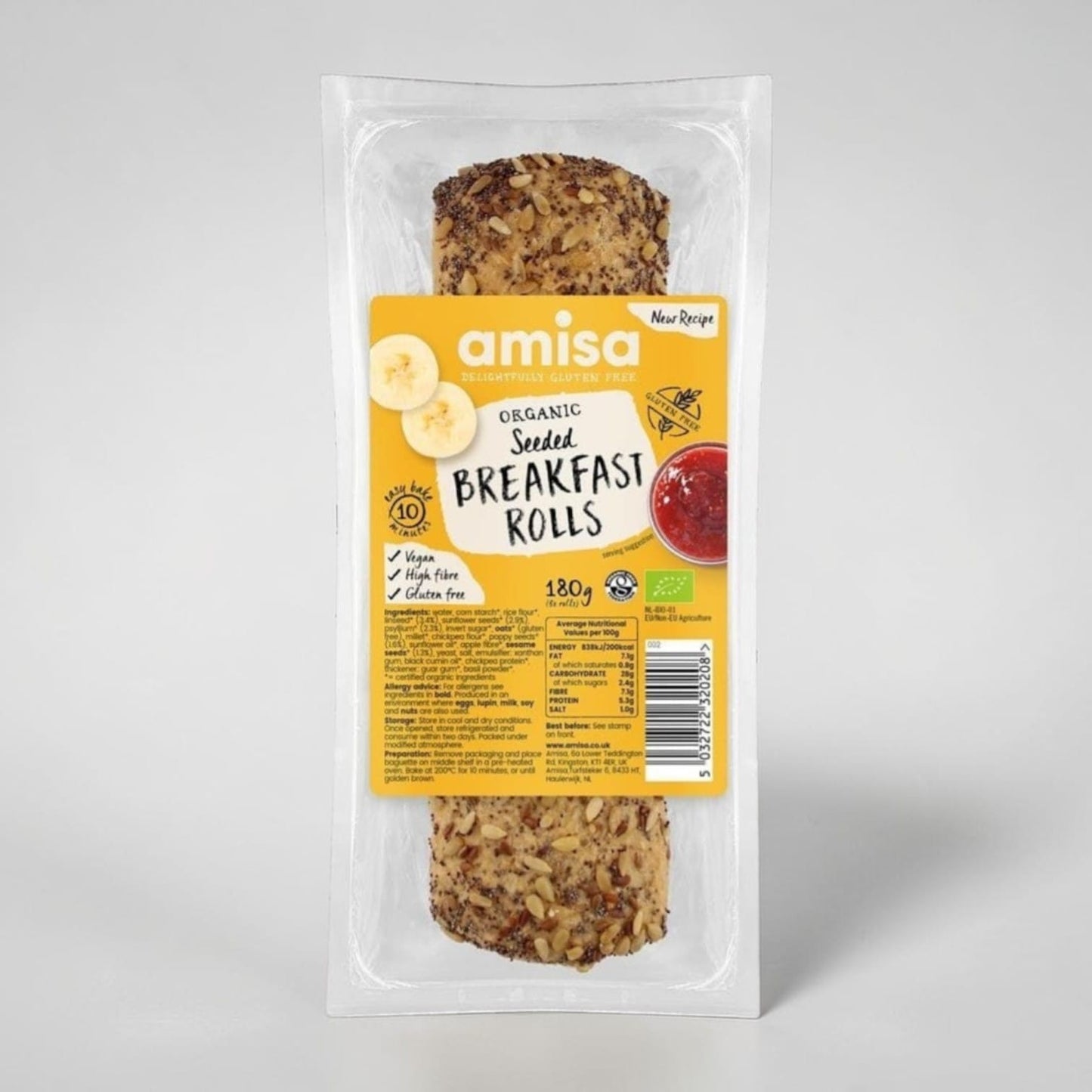 Organic Seeded Breakfast Rolls 188g