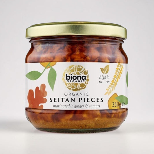 Organic Seitan Pieces marinated in ginger and soya sauce 350g by Biona