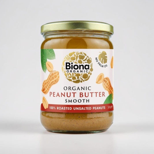 Organic Peanut Butter Smooth Unsalted 500g by Biona