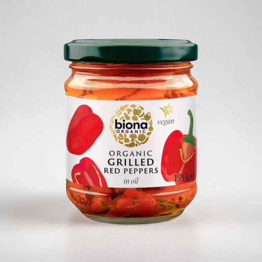 Grilled Red Peppers in Oil Organic 190g by Biona