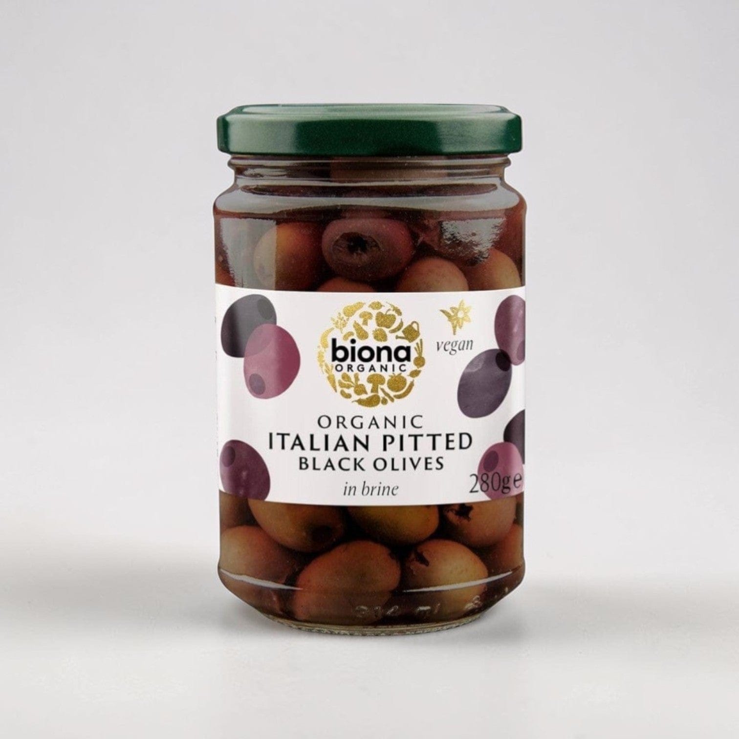 Pitted Black Olives in Brine Organic 280g by Biona