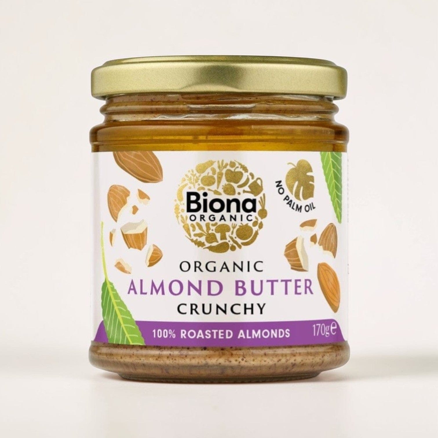 Organic Almond Butter Crunchy 170g by Biona