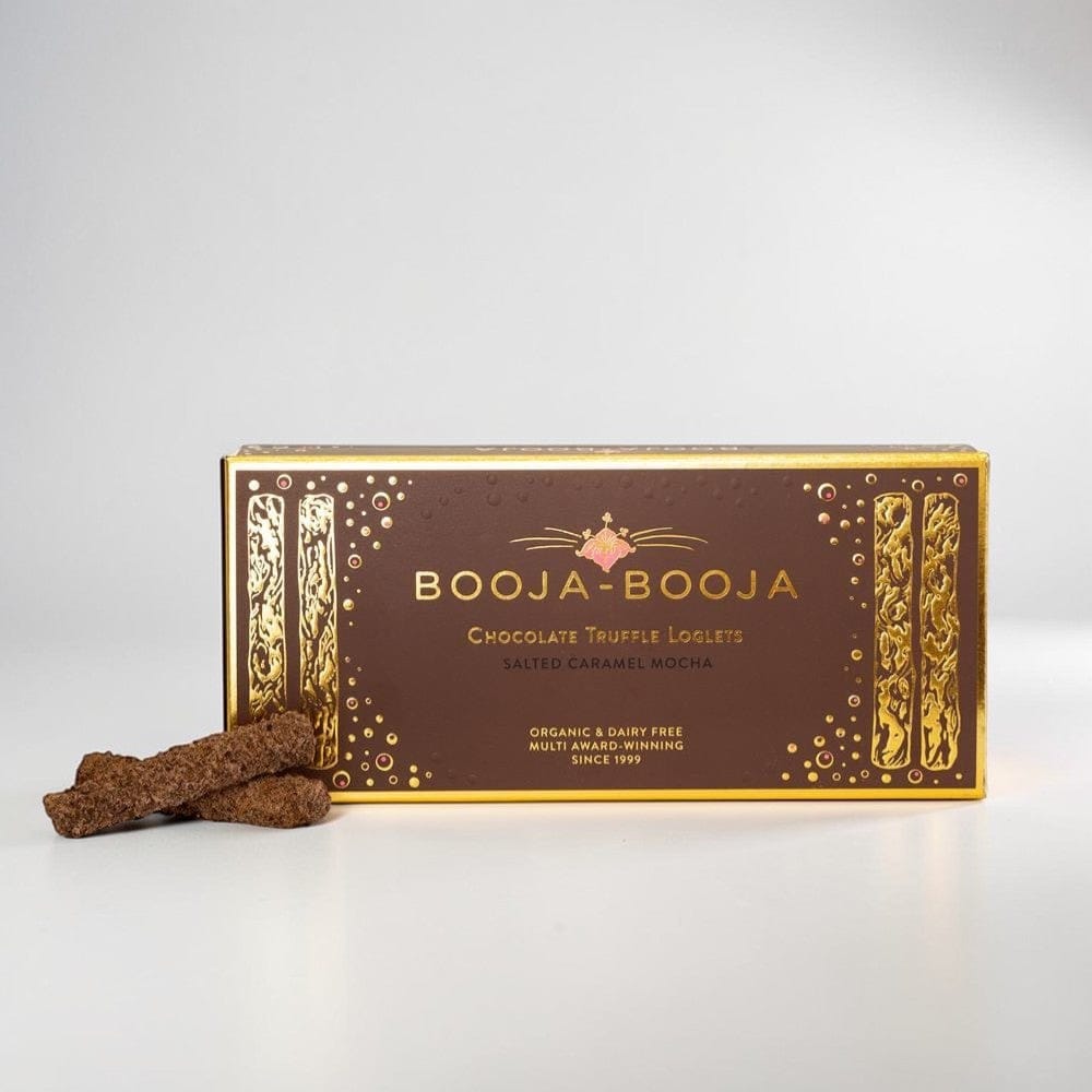 Salted Caramel Mocha Chocolate Truffle Loglets 115g by Booja-Booja