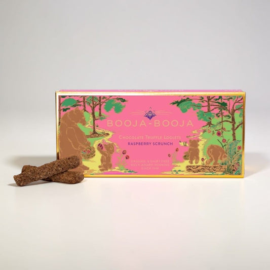Raspberry Scrunch Chocolate Truffle Loglets 115g by Booja-Booja