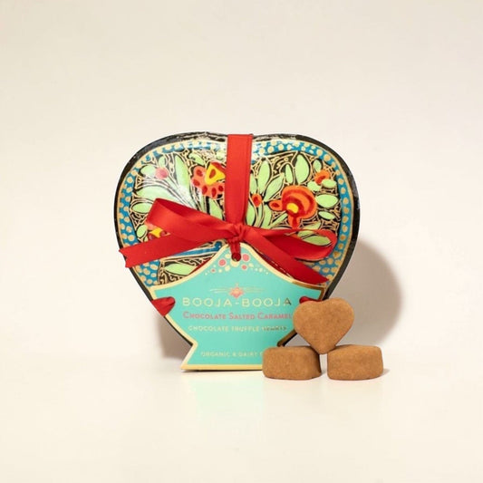 Chocolate Salted Caramel Heart-Shaped Box 115g by Booja-Booja