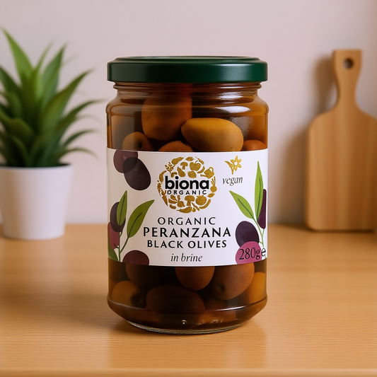 Organic Peranzana Black Olives in Brine