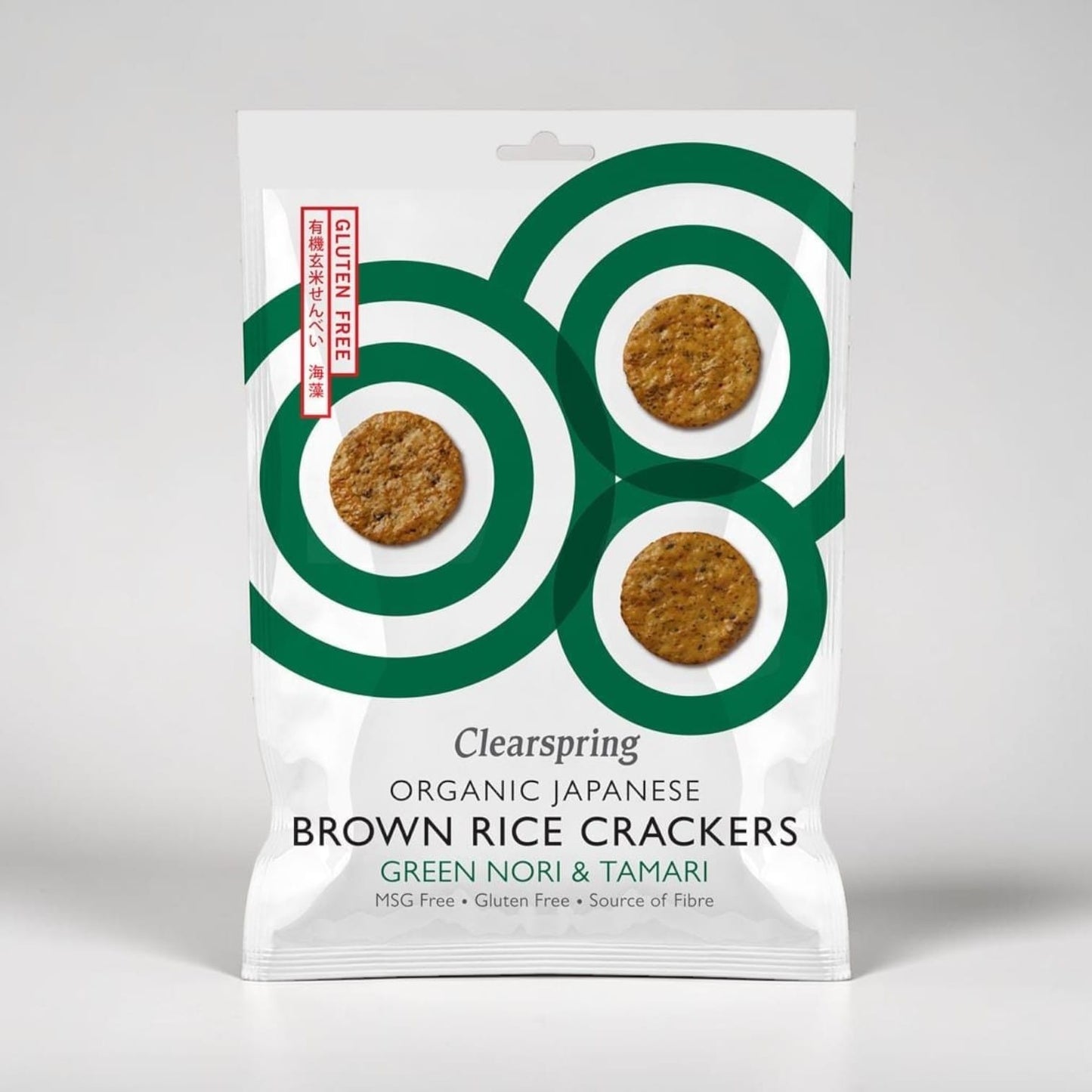Organic Brown Rice Crackers - Green Nori & Tamari by Clearspring