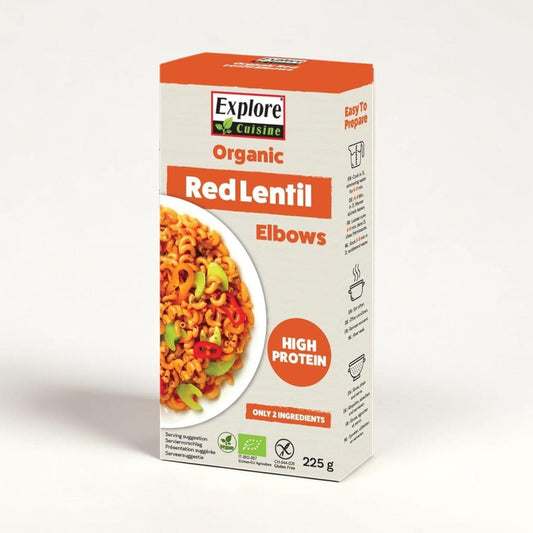 Organic Red Lentil Elbows 225g by Explore Cuisine
