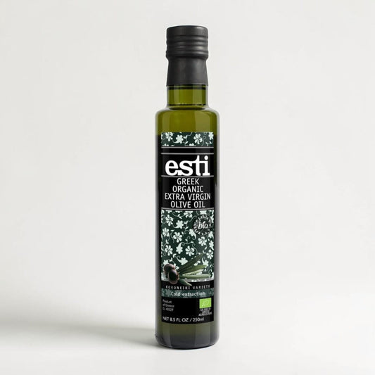 Greek Organic Extra Virgin Olive Oil Glass Bottle 250g by Esti