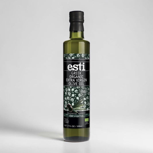 Greek Organic Extra Virgin Olive Oil Glass Bottle 500g by Esti