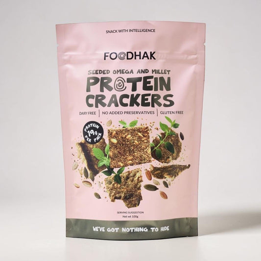 Seeded Omega and Millet Crackers 100g by Foodhak