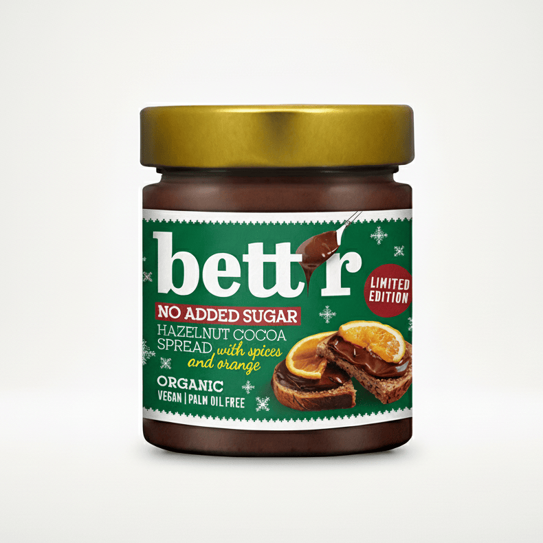 Hazelnut and Cocoa Spread with Spices and Orange 250g by Bettr