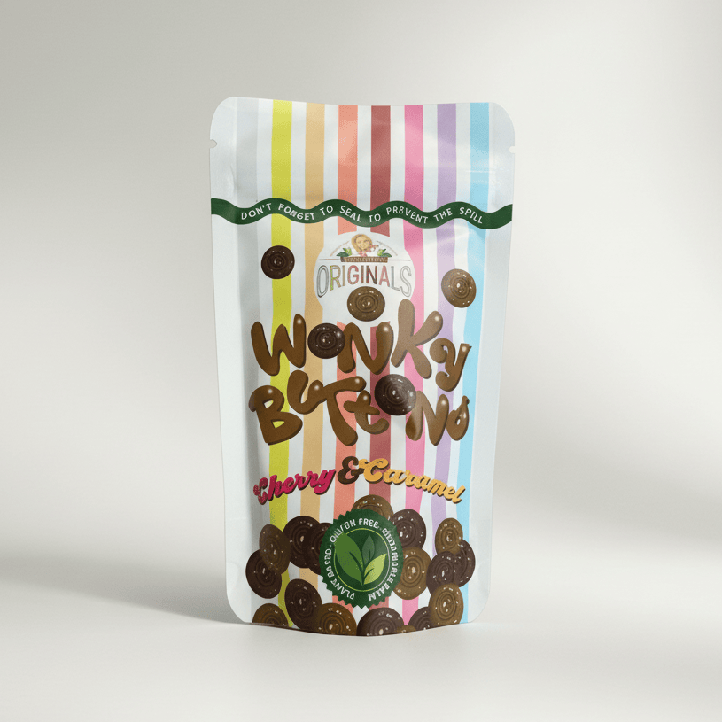 Dark Cherry & Caramel Wonky Buttons 100g