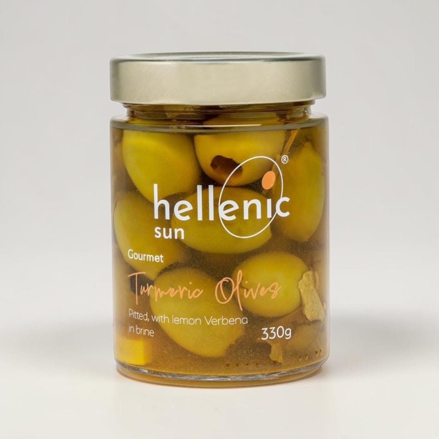 Turmeric Olives Pitted & Lemon Verbena 330g by Hellenic Sun