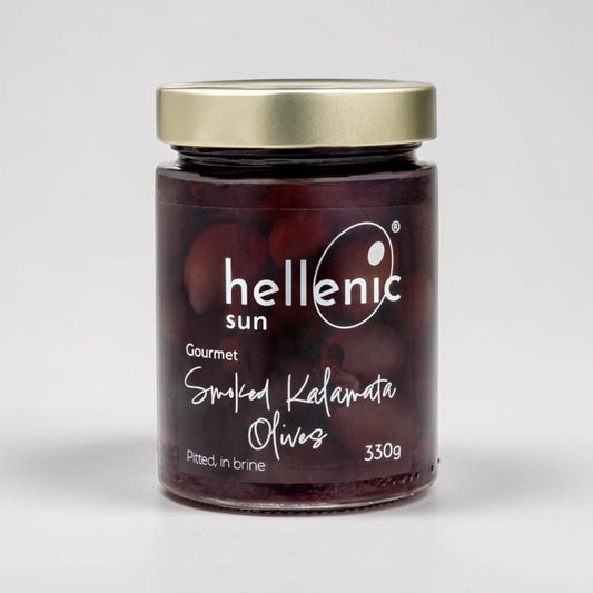 Smoked Pitted Kalamata Olives 330g by Hellenic Sun