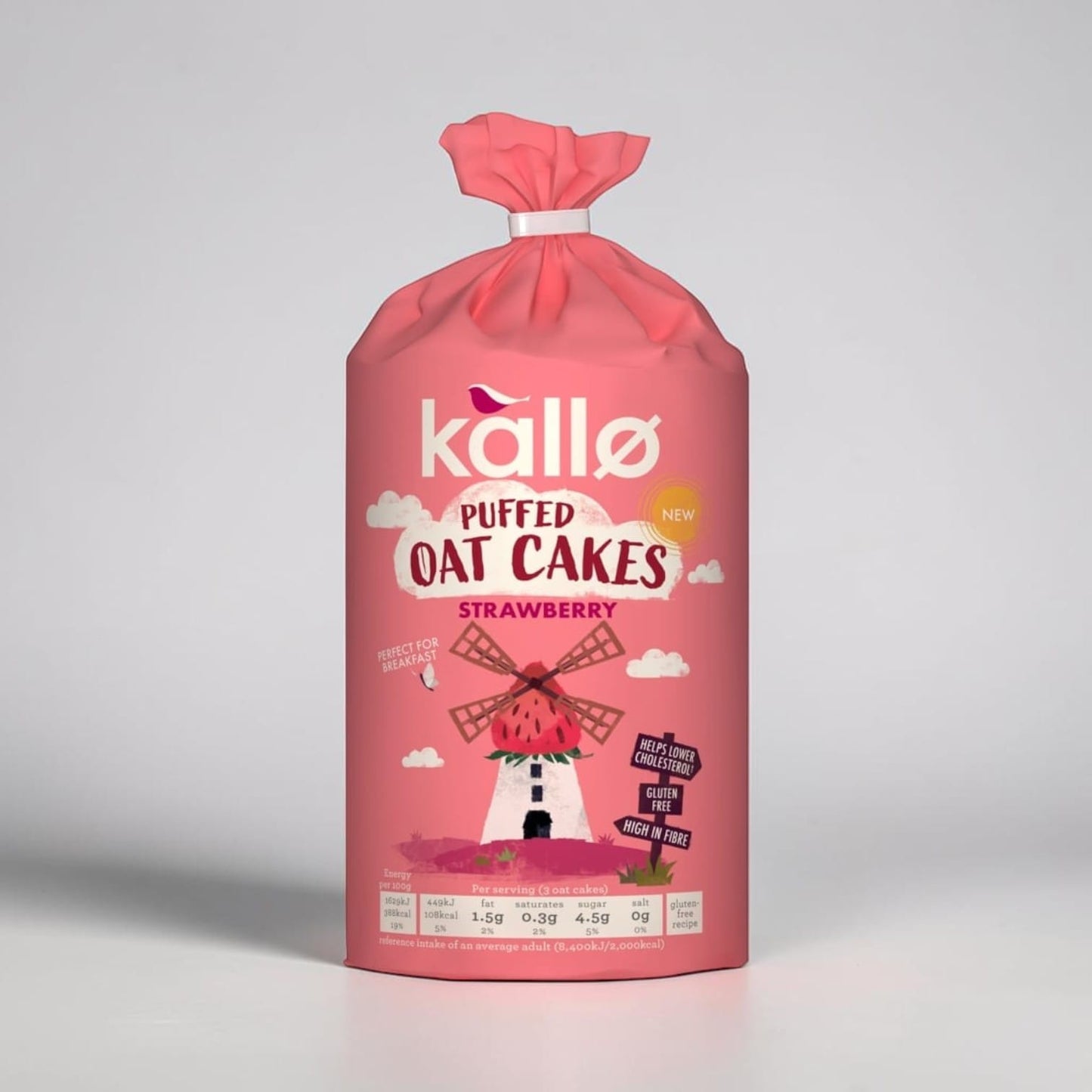 Strawberry Puffed Oat Cakes by Kallo